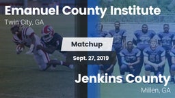 Matchup: Emanuel County Insti vs. Jenkins County  2019