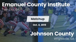 Matchup: Emanuel County Insti vs. Johnson County  2019