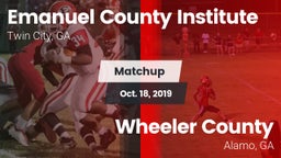 Matchup: Emanuel County Insti vs. Wheeler County  2019