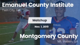 Matchup: Emanuel County Insti vs. Montgomery County  2019
