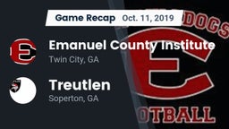 Recap: Emanuel County Institute  vs. Treutlen  2019