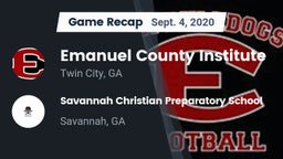 Recap: Emanuel County Institute  vs. Savannah Christian Preparatory School 2020