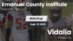 Matchup: Emanuel County Insti vs. Vidalia  2020