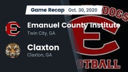 Recap: Emanuel County Institute  vs. Claxton  2020