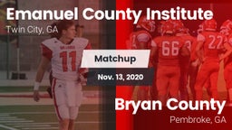 Matchup: Emanuel County Insti vs. Bryan County  2020