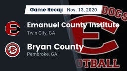 Recap: Emanuel County Institute  vs. Bryan County  2020