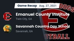 Recap: Emanuel County Institute  vs. Savannah Country Day School 2021