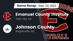 Recap: Emanuel County Institute  vs. Johnson County  2022