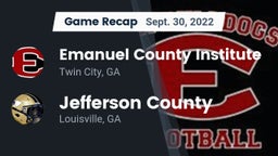 Recap: Emanuel County Institute  vs. Jefferson County  2022