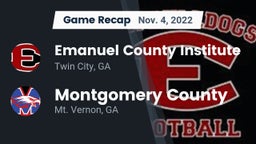 Recap: Emanuel County Institute  vs. Montgomery County  2022