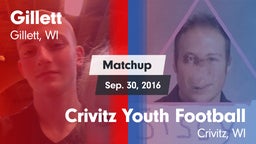Matchup: Gillett vs. Crivitz Youth Football 2016