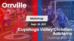 Matchup: Orrville vs. Cuyahoga Valley Christian Academy  2017
