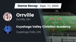 Recap: Orrville  vs. Cuyahoga Valley Christian Academy  2020