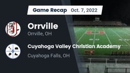 Recap: Orrville  vs. Cuyahoga Valley Christian Academy  2022