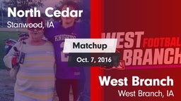 Matchup: North Cedar vs. West Branch  2016