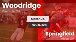 Matchup: Woodridge High vs. Springfield  2016