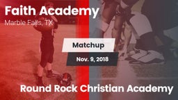 Matchup: Faith Academy vs. Round Rock Christian Academy 2018