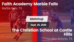 Matchup: Faith Academy vs. The Christian School at Castle Hills 2020