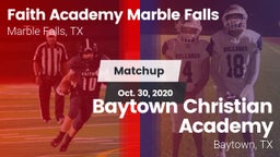 Matchup: Faith Academy vs. Baytown Christian Academy 2020