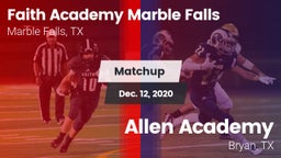 Matchup: Faith Academy vs. Allen Academy 2020