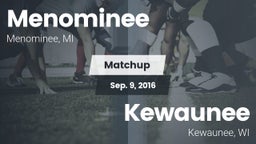 Matchup: Menominee vs. Kewaunee  2016