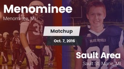 Matchup: Menominee vs. Sault Area  2016