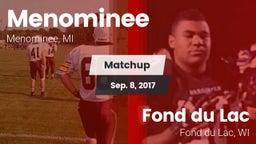 Matchup: Menominee vs. Fond du Lac  2017