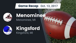 Recap: Menominee  vs. Kingsford  2017
