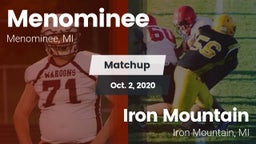 Matchup: Menominee vs. Iron Mountain  2020