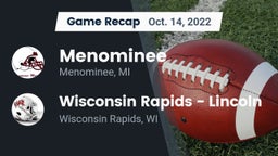 Recap: Menominee  vs. Wisconsin Rapids - Lincoln  2022