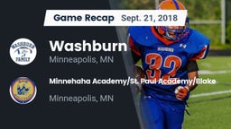 Recap: Washburn  vs. Minnehaha Academy/St. Paul Academy/Blake  2018