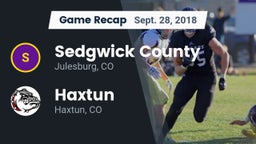 Recap: Sedgwick County  vs. Haxtun  2018