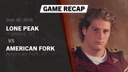Recap: Lone Peak  vs. American Fork  2016