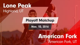 Matchup: Lone Peak vs. American Fork  2016