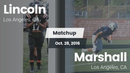 Matchup: Lincoln vs. Marshall  2016