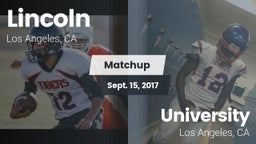 Matchup: Lincoln vs. University  2017