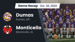 Recap: Dumas  vs. Monticello  2020