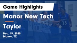 Manor New Tech vs Taylor  Game Highlights - Dec. 15, 2020
