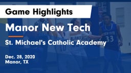 Manor New Tech vs St. Michael's Catholic Academy Game Highlights - Dec. 28, 2020