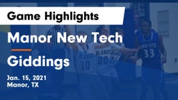 Manor New Tech vs Giddings  Game Highlights - Jan. 15, 2021