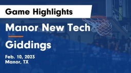 Manor New Tech vs Giddings  Game Highlights - Feb. 10, 2023