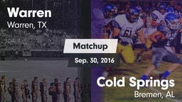 Matchup: Warren vs. Cold Springs  2016