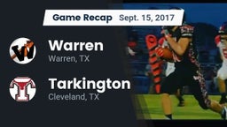 Recap: Warren  vs. Tarkington  2017
