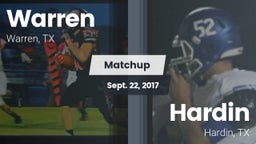 Matchup: Warren vs. Hardin  2017