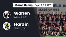 Recap: Warren  vs. Hardin  2017