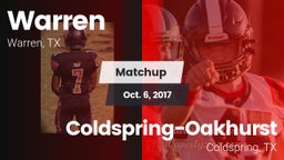 Matchup: Warren vs. Coldspring-Oakhurst  2017