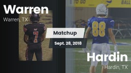 Matchup: Warren vs. Hardin  2018