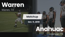 Matchup: Warren vs. Anahuac  2019
