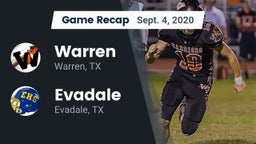 Recap: Warren  vs. Evadale  2020
