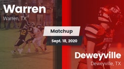 Matchup: Warren vs. Deweyville  2020